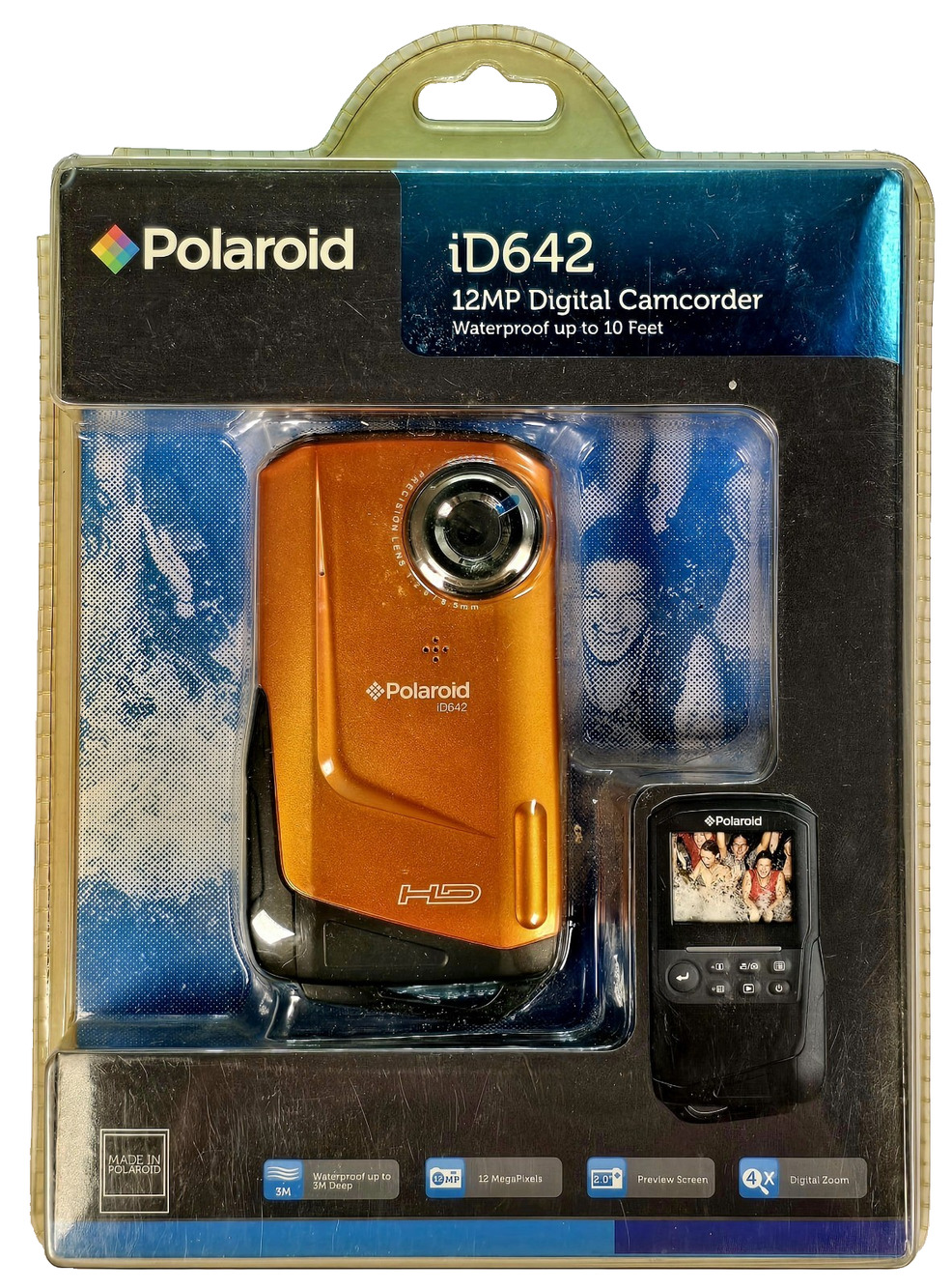 Polaroid iD642 12MP Digital Camcorder Waterproof Orange, New Sealed.